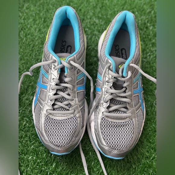 ASICS Women's Gray and Blue Running Shoes Size 6.5 - Picture 1 of 7